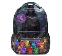 Mochila con estampado de libro de hechizos de bruja oscura, mochila escolar con patrón de poción de alquimia, mochila de viaje casual de moda para adolescentes y adultos, Estampado 3, 44
