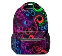 Mochila con estampado de mapa retro de pulpo psicodélico, mochila escolar para niños y niñas, Color5, L