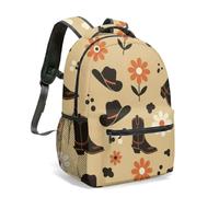 Mochila con estampado de vaca estilo retro salvaje, forma de corazón, diseño de bola de discoteca, perfecta para hombres y mujeres, estudiantes y viajes casuales, 04., L, Casual