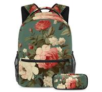 Mochila con estuche, juego de mochila escolar para niños, niñas y adolescentes, bolsa de viaje para estudiantes, silueta de árbol de coco, Multicolor#07, B：29.4x20x40cm P：19x7.5x3.8cm, Mochilas de