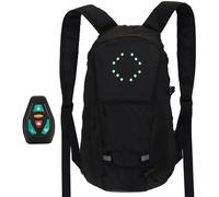 Mochila con indicador de bicicleta: portador de dirección, paquete de conducción con flechas LED, almacenamiento de advertencia altamente reflectante, control de interruptor remoto | Señal de comando
