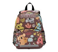Mochila con nombre personalizado, mochila personalizada para niños y niñas, mochila con patrón Koala, guardería preescolar, bolsa de viaje, multicolor, M