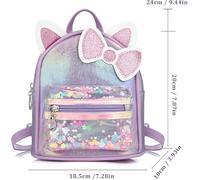 Mochila con Orejas De Gato De 1 Pieza Y 1 Cole, Mochila Escolar De Lentejuelas De Colores para Niños, Tendencia Linda Y Exquisita, Adecuada para La Escuela, Viajes Y Otras Escenas.