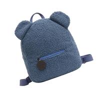 Mochila con orejas de oso - Mochila de felpa esponjosa, de hombro con forma de animal suave, de transporte para niños, de felpa encantadora con estilo de Confortab, azul, Se