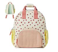 mochila con patrón de frutas, diseño de fresa de duradera, correas y cómodas, almacenamiento de gran capacidad, cierre de cremallera suave, mochila escolar multifuncional para niños