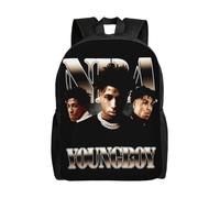 Mochila con póster "Never Broke Again" de YoungBoy, ligera, unisex, básica, para el día a día, para