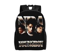 Mochila con póster "Never Broke Again" de YoungBoy, ligera, unisex, básica, para el día a día, para
