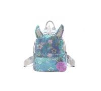 Mochila con purpurina de unicornio para niños, bonita bolsa de viaje de dibujos animados para adolescentes, estrella