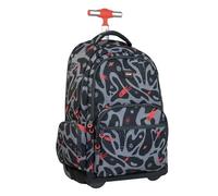 Mochila con ruedas 6 cremalleras (25 l) Rocket Boom, gris y negro MILAN (625601BMM)