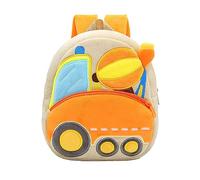 Mochila con ruedas, bonita mochila de excavadora, mochila de felpa para niños y niñas de 2 a 4 años, vejigas de agua para mochilas, C, Talla única