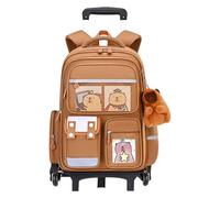 Mochila con ruedas con diseño de Capybara, asa retráctil, gran compartimento de almacenamiento, maleta resistente con asa telescópica ajustable en altura | Equipaje para niñas y niños: Trabajo, A, Dos