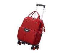 Mochila con Ruedas for Mujer, Mochila de Viaje Oxford Gran Capacidad, Maleta para la excursión de Fin de Semana al Gimnasio(Red,S)