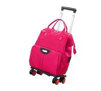 Mochila con Ruedas for Mujer, Mochila de Viaje Oxford Gran Capacidad, Maleta para la excursión de Fin de Semana al Gimnasio(Pink,S)
