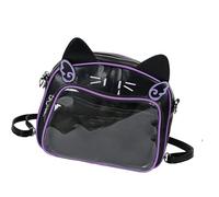 Mochila con Tema De Gatos Anime para Chica Escuela Japonesa Bolso Escolar con Bolsillo Transparente Bolso Hombro Tipo Bandolera Itabag Mochila Itabag Bonita