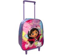Mochila con trolley bolsa para jardín de infantes mochila de 28 cm con ruedas y asa extensible, Gabby's Dollhouse, 28 cm
