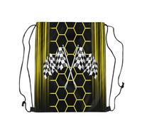 Mochila Cordón Colmena Amarilla Geométrica Resisten Mochila Gimnasio Cuerdas Ajustable Bolsa De Deporte Gimnasia para Senderismo Vacaciones Escuela 39X46Cm