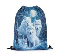Mochila Cordón Lobo Salvaje Guardarla Bolsa De Gimnasio Resisten Bolsa De Gimnasio Cordón para Fútbol Acampada Hombre 39X46Cm