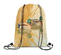 Mochila Cordón Patos Mallard Patos Mallard Animal Salvaje Naturaleza Tema Unisex Mochila Gym Casual Bolsa Cincha para Escuela Acampada Playa 39X46Cm