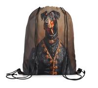 Mochila Cordón Perro Doberman Real Lindo Perro Pug Resisten Bolsa De Gimnasio Deportiva Gran Capacidadte Bolsas con Cordón para Mujer Fútbol Viaje 39X46Cm