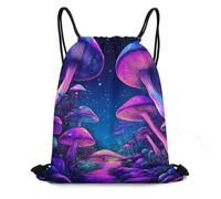 Mochila Cordónes, Hongo psicodélico Mundo mágico Brillante Bolsas Cordon de Gimnasio Casual Ajustable Bolsa de Gimnasia para Adulto Mujer Acampada 36X42cm