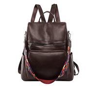 Mochila coreana para mujer, de gran capacidad, de piel suave, para viajes, carrito de viaje para niños, café, Talla única