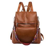 Mochila coreana para mujer, de gran capacidad, de piel suave, para viajes, carrito de viaje para niños, marrón, Talla única