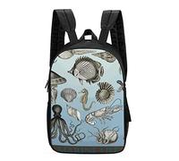 Mochila Criaturas del Mundo Submarino Impresas Mochilas Campamento Backpack Unisex Daypack para Escolar Portátil Travel