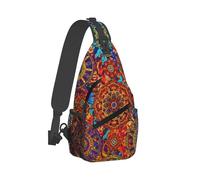 Mochila Cruzada Arte Vintage De Mandalas Psicodélicos De Indiana Con Ojos Oscuros Y Coloridos Bolso Pecho Estilo Crossbody Ligera Sling Pecho Bolsas Bandolera Para Correr Viaje Uso Diario