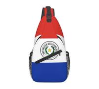 Mochila Cruzada Bandera De Paraguay Bolso Pecho Comodidad Sling Bag Estilo Crossbody Para Deporte Senderismo Uso Diario