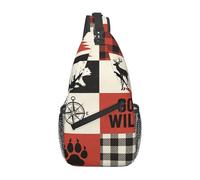 Mochila Cruzada Bombero Navideño Oso Salvaje Sling Pecho Bolsas Bandolera | ligera Bolso Pecho Comodidad Sling Bag Para senderismo Viaje Uso Diario
