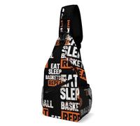 Mochila Cruzada Comer, Dormir, Baloncesto, Repetir Bolso Pecho Multiusos Sling Bag Comodidad Crossbody Para Correr Uso Diario