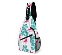 Mochila Cruzada Comer Dormir Jinete Caballos Repetir Sling Bag Hombres Y Mujeres Sling Pecho Bolsas Bandolera Estilo Crossbody Para Viaje Correr