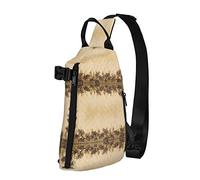 Mochila cruzada con borde de cono de pino para hombres y mujeres, para caminar al aire libre, viajes, Negro -, Talla única