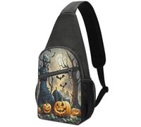 Mochila cruzada con diseño de monstruo de araña y calabaza, moderna, casual, riñonera, para mujeres y hombres
