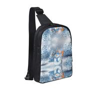 Mochila cruzada con doble bolsillo para caballos, ideal para conciertos, deportes, viajes, ciclismo y senderismo, Muñeco de nieve trabajador, Talla única
