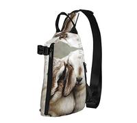 Mochila cruzada con estampado de cabra de animales para hombres y mujeres, para caminar al aire libre, viajes, Negro -, Talla única