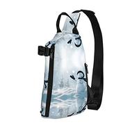 Mochila cruzada con estampado de muñeco de nieve de Navidad, para hombres y mujeres, para caminar al aire libre, viajes, Negro -, Talla única