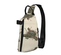 Mochila cruzada con estampado de nido de pájaros, bolsa de hombro para hombres y mujeres, para caminar al aire libre, viajes, Negro -, Talla única
