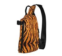 Mochila cruzada con estampado de rayas de tigre para hombres y mujeres, para caminar al aire libre, viajes, Negro -, Talla única