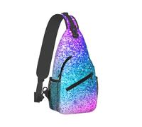Mochila cruzada con lentejuelas con purpurina y estampado de lunares, para senderismo, viajes, entrenamiento, diagonal