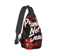 Mochila Cruzada Conjunto Punk Rock Calavera Punks No Palabras Muertas Rojo Negro Sling Bag Comodidad Bolsa Cruzada Bandoleras Hombres Y Mujeres Crossbody Para Senderismo Deporte