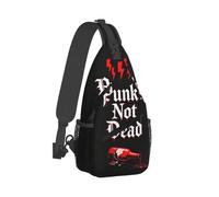 Mochila Cruzada Conjunto Punk Rock Calavera Punks No Palabras Muertas Rojo Negro Sling Pecho Bolsas Bandolera Ligera Sling Bag Estilo Bolso Pecho Para Uso Diario Viaje