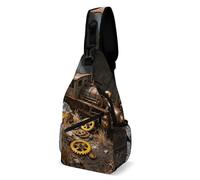Mochila Cruzada Descarrilamiento De Tren Steampunk Sling Pecho Bolsas Bandolera Comodidad Crossbody Estilo Sling Bag Para Senderismo Deporte