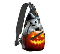 Mochila Cruzada Dos Espectros Con Sombreros De Bruja Sobre Una Calabaza Bolsa Cruzada Bandoleras Ligera Crossbody Hombres Y Mujeres Bolso Pecho Para Senderismo Deporte Correr