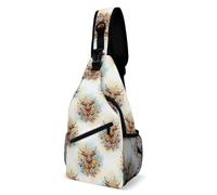 Mochila Cruzada Flores De Vaca De Las Tierras Altas Floral Bolsa Cruzada Bandoleras Hombres Y Mujeres Sling Pecho Bolsas Bandolera Ligera Crossbody Para Uso Diario Deporte