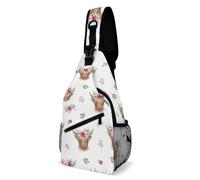 Mochila Cruzada Flores Ganado Vaca De Las Tierras Altas Bolsa Cruzada Bandoleras Ligera Bolso Pecho Estilo Crossbody Para Senderismo Uso Diario