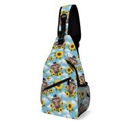 Mochila Cruzada Ganado Girasol De Las Tierras Altas Bolsa Cruzada Bandoleras Ligera Bolso Pecho Comodidad Sling Pecho Bolsas Bandolera Para Senderismo Correr