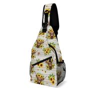 Mochila Cruzada Ganado Girasol De Las Tierras Altas Sling Pecho Bolsas Bandolera Ligera Bolso Pecho Multiusos Crossbody Para Correr Deporte