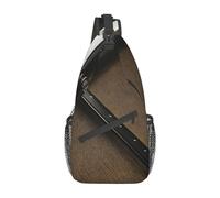 Mochila cruzada japonesa con espada samurái, mochila cruzada, multiuso, para hombres y mujeres, bolsa de pecho, viajes, senderismo, Negro -, Talla única, Japonés