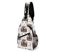 Mochila Cruzada Linda Familia De Vacas De Las Tierras Altas Sling Bag Hombres Y Mujeres Bolso Pecho Estilo Sling Pecho Bolsas Bandolera Para Senderismo Uso Diario